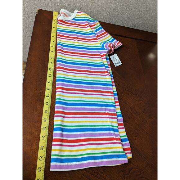Striped Pajama Top XS Rainbow Short Sleeve Crewneck Sleepwear Lounge Multicolor - Picture 7 of 9